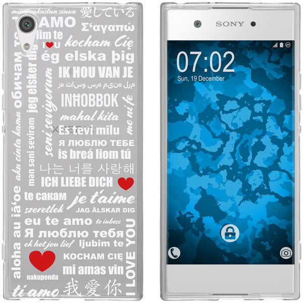 Xperia XA1 Silikon-Hülle in Love Wörter M5 Case