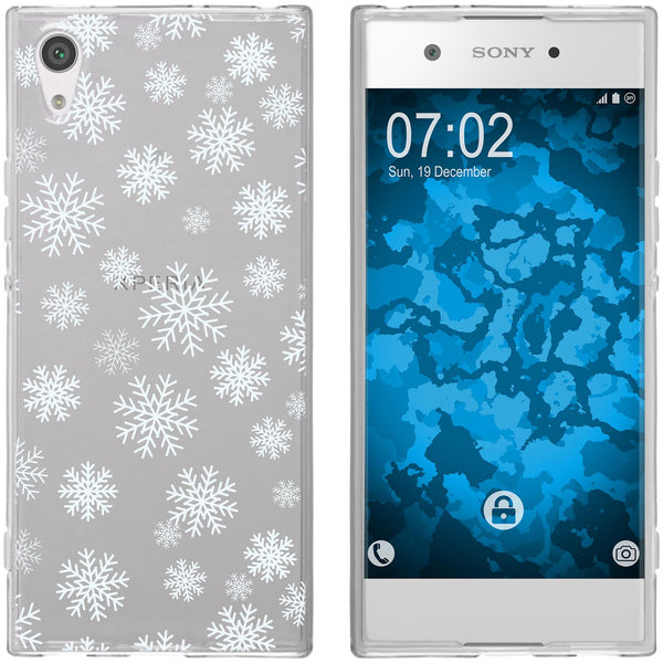 Xperia XA1 Silikon-Hülle X Mas Weihnachten Schneeflocken M2