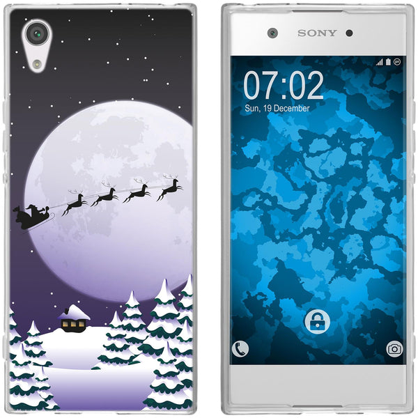 Xperia XA1 Silikon-Hülle X Mas Weihnachten Santa - Night M5