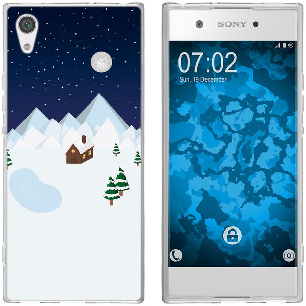 Xperia XA1 Silikon-Hülle X Mas Weihnachten Winterwonderland