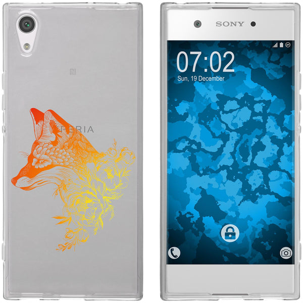 Xperia XA1 Silikon-Hülle Floral Fuchs M1-2 Case