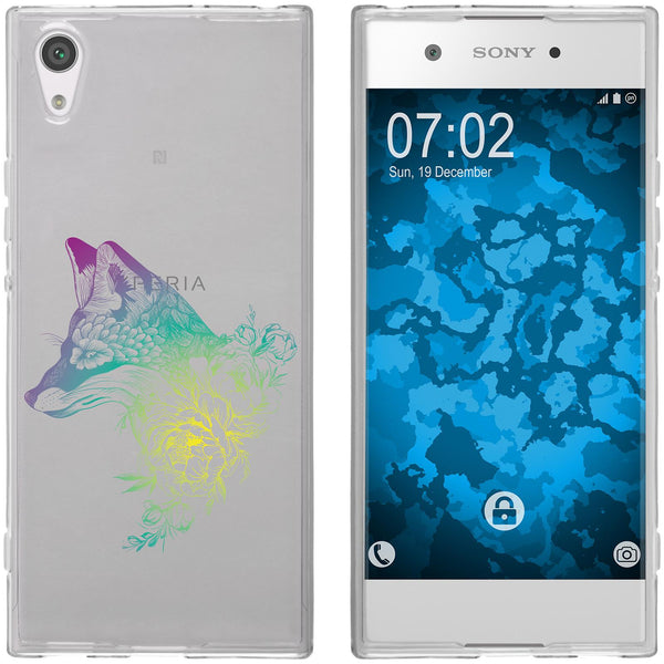 Xperia XA1 Silikon-Hülle Floral Fuchs M1-4 Case