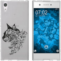 Xperia XA1 Silikon-Hülle Floral Katze M2-1 Case