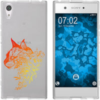 Xperia XA1 Silikon-Hülle Floral Katze M2-2 Case