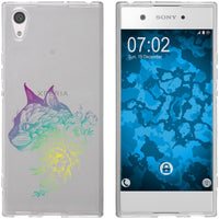 Xperia XA1 Silikon-Hülle Floral Katze M2-4 Case