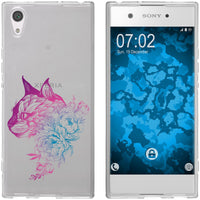 Xperia XA1 Silikon-Hülle Floral Katze M2-6 Case