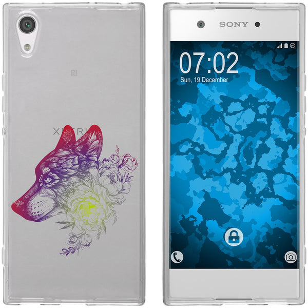 Xperia XA1 Silikon-Hülle Floral Wolf M3-5 Case