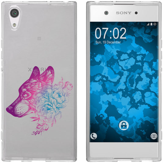 Xperia XA1 Silikon-Hülle Floral Wolf M3-6 Case