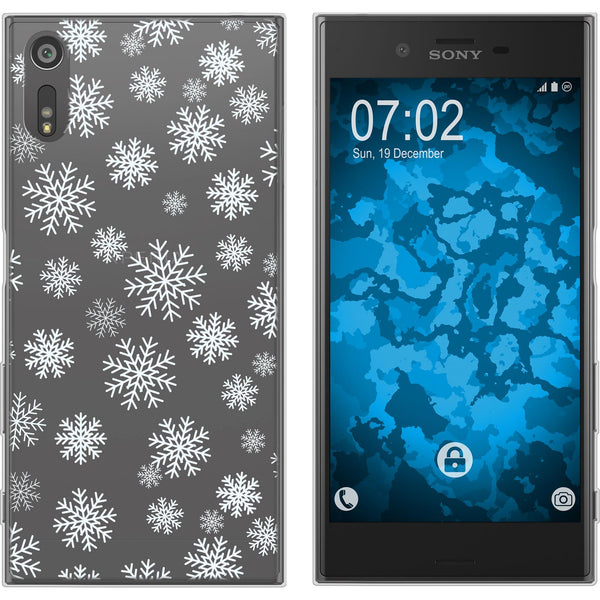 Xperia XZs Silikon-Hülle X Mas Weihnachten Schneeflocken M2