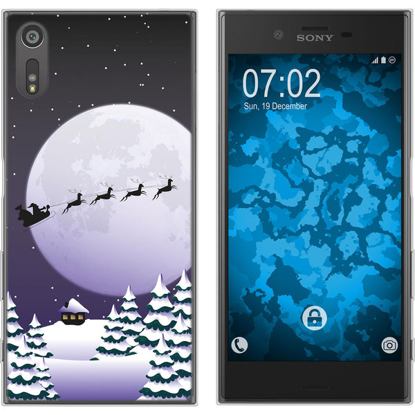 Xperia XZs Silikon-Hülle X Mas Weihnachten Santa - Night M5