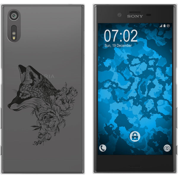 Xperia XZs Silikon-Hülle Floral Fuchs M1-1 Case