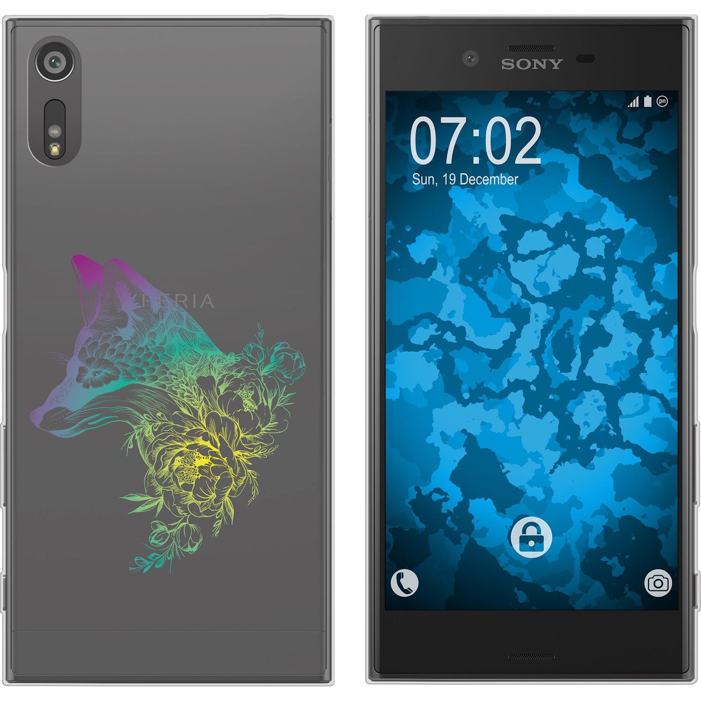 Xperia XZs Silikon-Hülle Floral Fuchs M1-4 Case