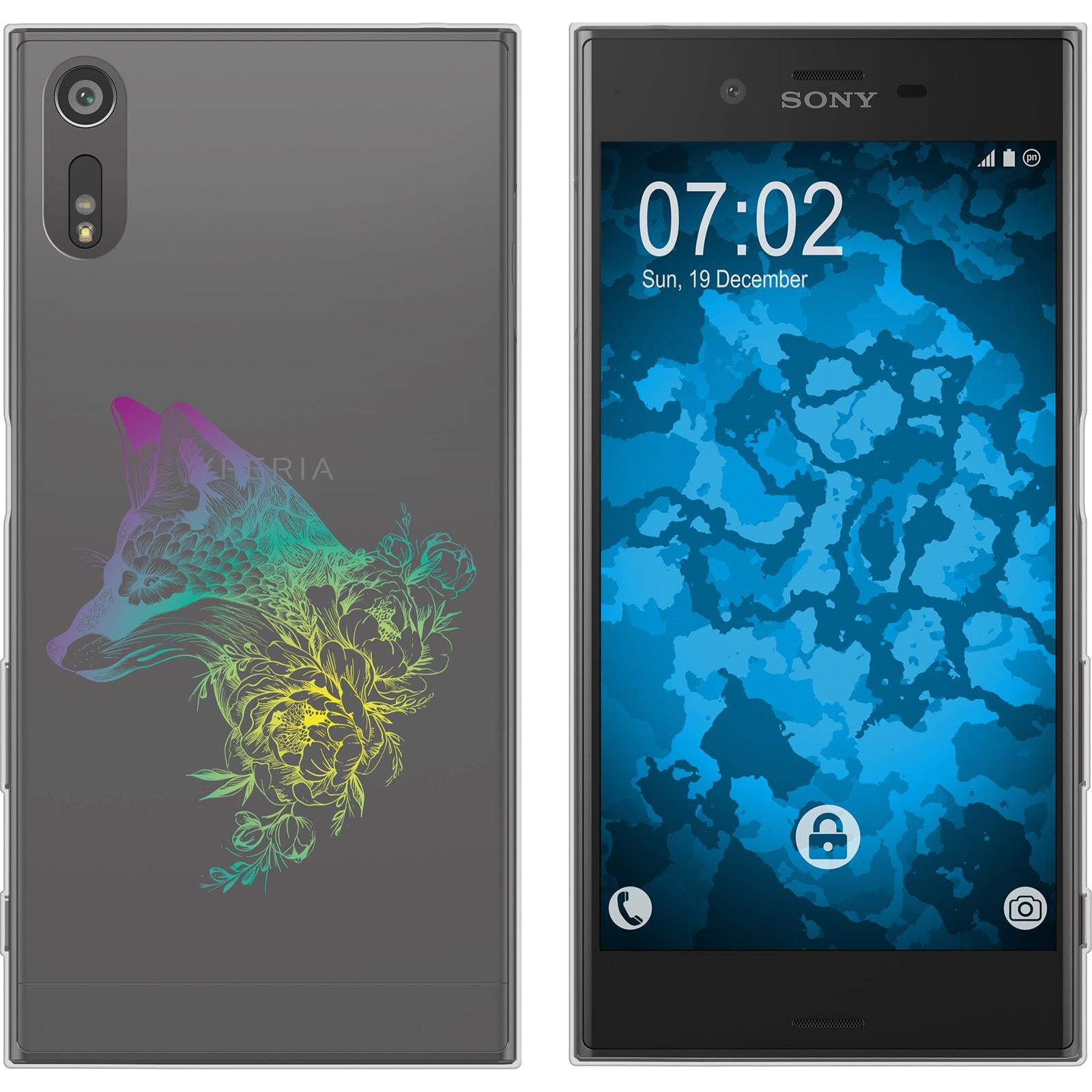 Xperia XZs Silikon-Hülle Floral Fuchs M1-4 Case