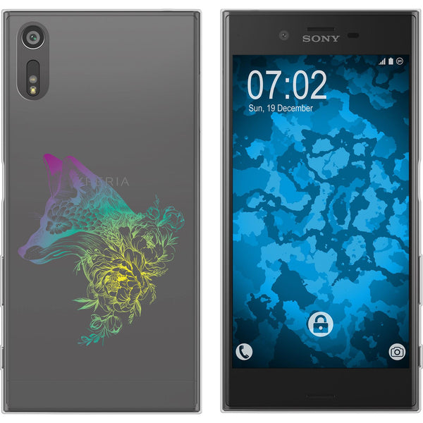 Xperia XZs Silikon-Hülle Floral Fuchs M1-4 Case