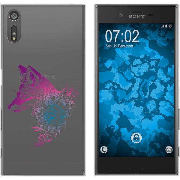 Xperia XZs Silikon-Hülle Floral Fuchs M1-6 Case