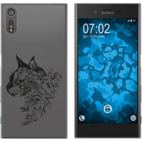 Xperia XZs Silikon-Hülle Floral Katze M2-1 Case