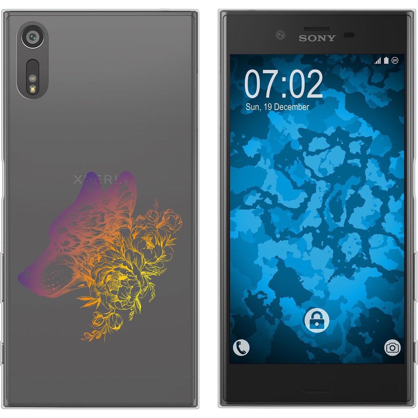 Xperia XZs Silikon-Hülle Floral Wolf M3-3 Case