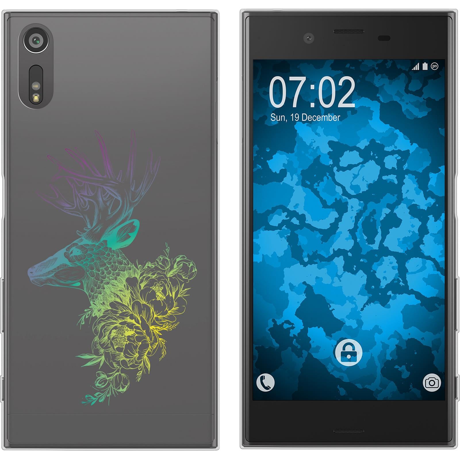Xperia XZs Silikon-Hülle Floral Hirsch M7-4 Case