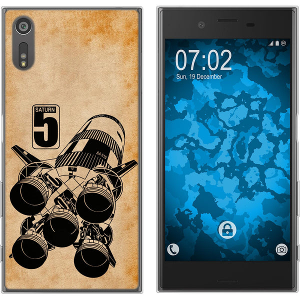 Xperia XZs Silikon-Hülle Space Moon Rocket M3 Case