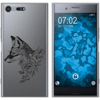 Xperia XZ Premium Silikon-Hülle Floral Fuchs M1-1 Case