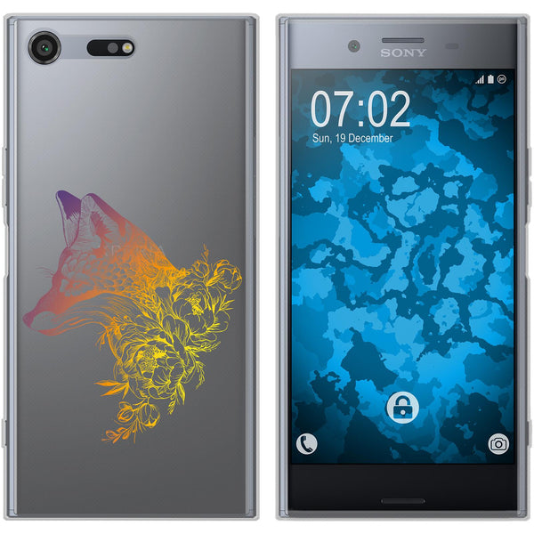 Xperia XZ Premium Silikon-Hülle Floral Fuchs M1-3 Case