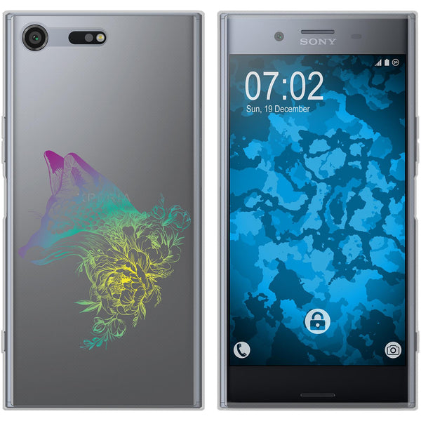 Xperia XZ Premium Silikon-Hülle Floral Fuchs M1-4 Case