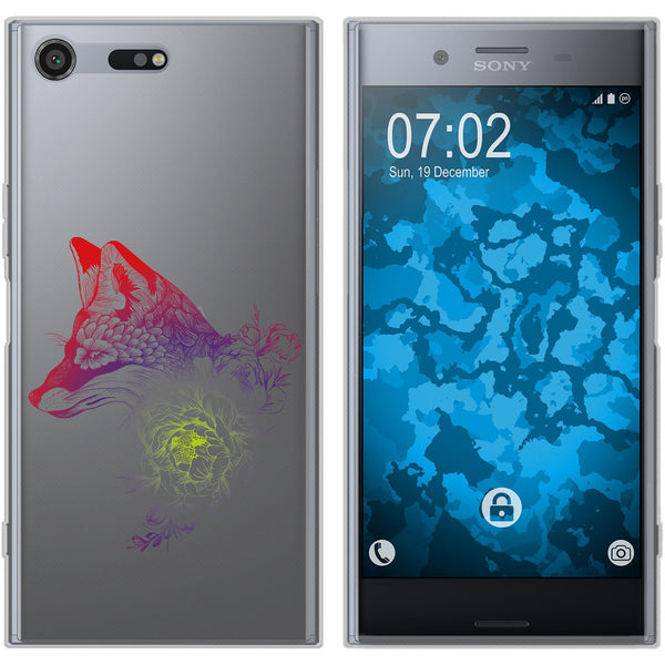 Xperia XZ Premium Silikon-Hülle Floral Fuchs M1-5 Case