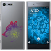 Xperia XZ Premium Silikon-Hülle Floral Wolf M3-5 Case