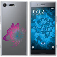 Xperia XZ Premium Silikon-Hülle Floral Wolf M3-6 Case