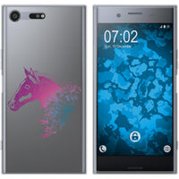 Xperia XZ Premium Silikon-Hülle Floral Pferd M5-6 Case