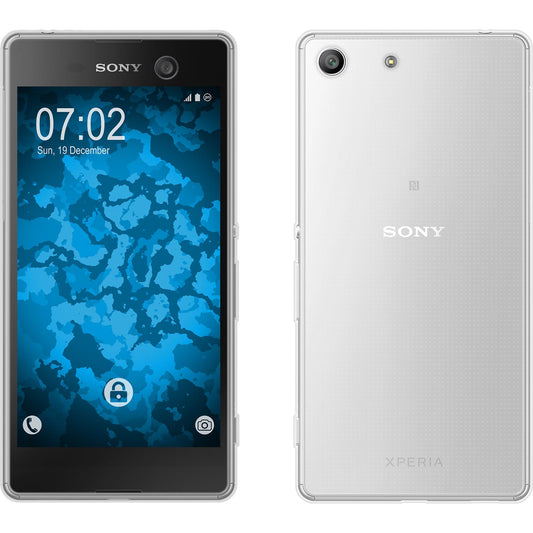 PhoneNatic Case kompatibel mit Sony Xperia M5 - clear Silikon Hülle Slimcase Cover