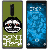 Xperia 1 Silikon-Hülle Crazy Animals Faultier M3 Case