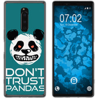 Xperia 1 Silikon-Hülle Crazy Animals Panda M2 Case