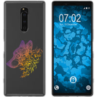 Xperia 1 Silikon-Hülle Floral Wolf M3-3 Case