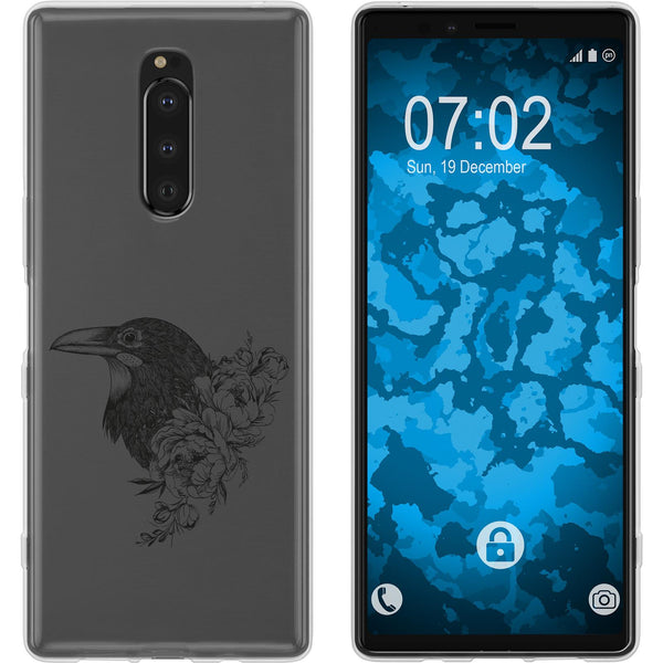 Xperia 1 Silikon-Hülle Floral Rabe M4-1 Case