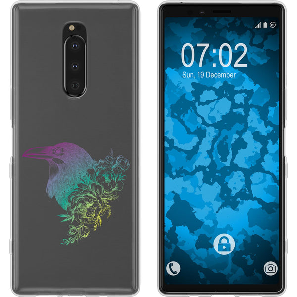 Xperia 1 Silikon-Hülle Floral Rabe M4-4 Case