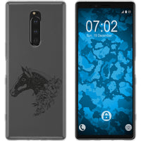 Xperia 1 Silikon-Hülle Floral Pferd M5-1 Case