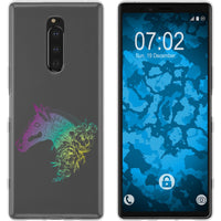 Xperia 1 Silikon-Hülle Floral Pferd M5-4 Case