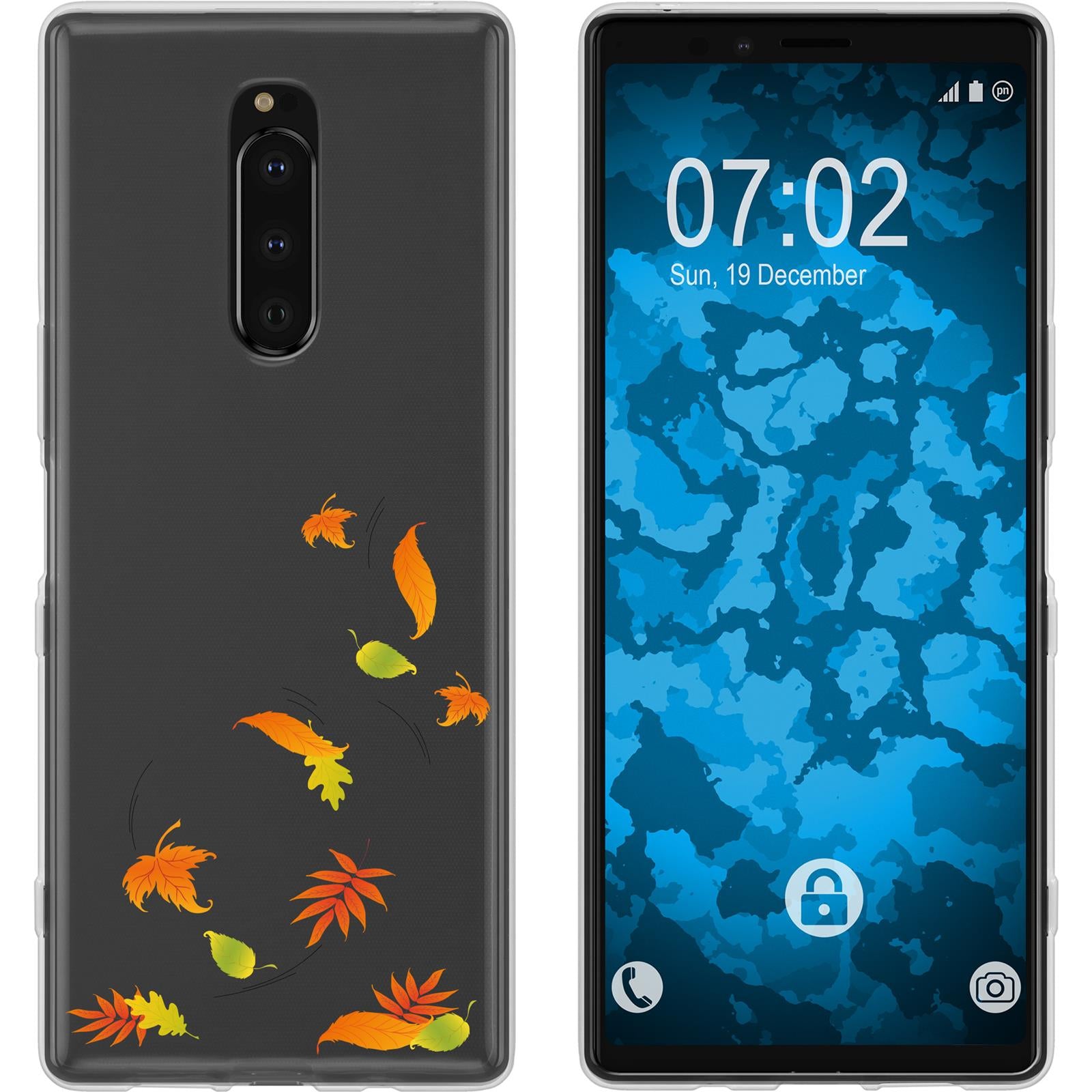Xperia 1 Silikon-Hülle Herbst Blätter/Leaves M1 Case