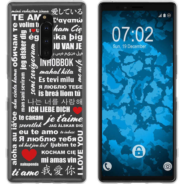 Xperia 1 Silikon-Hülle in Love Wörter M5 Case