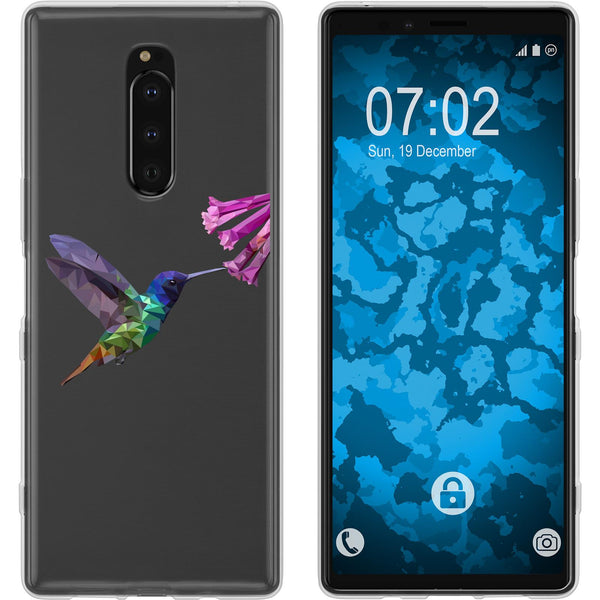 Xperia 1 Silikon-Hülle Vektor Tiere Kolibri M3 Case