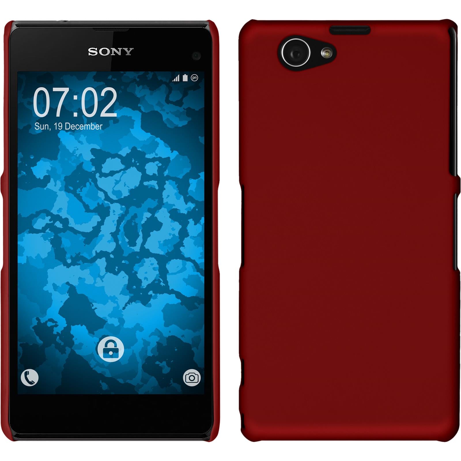 Hardcase für Sony Xperia Z1 Compact gummiert rot
