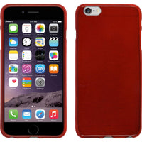 PhoneNatic Case kompatibel mit Apple iPhone 6 Plus / 6s Plus - rot Silikon Hülle brushed + 2 Schutzfolien