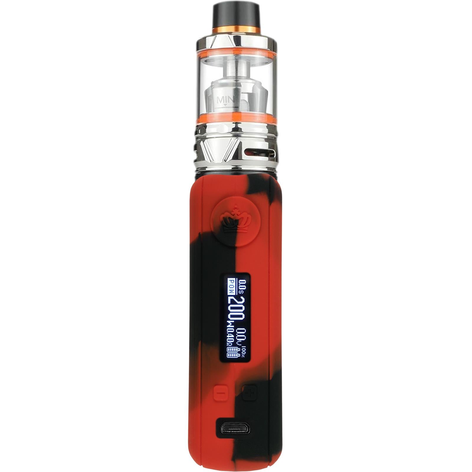 PhoneNatic Case für Uwell Crown 4 Hülle Silikon schwarz-rot