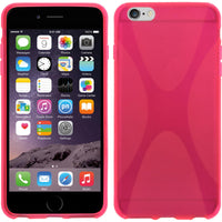 PhoneNatic Case kompatibel mit Apple iPhone 6 Plus / 6s Plus - pink Silikon Hülle X-Style + 2 Schutzfolien