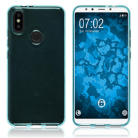 PhoneNatic Case kompatibel mit Xiaomi Mi A2 (Mi 6X) - türkis Silikon Hülle transparent Cover