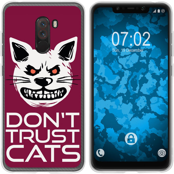 Pocophone F1 Silikon-Hülle Crazy Animals Katze M1 Case