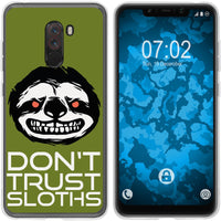 Pocophone F1 Silikon-Hülle Crazy Animals Faultier M3 Case