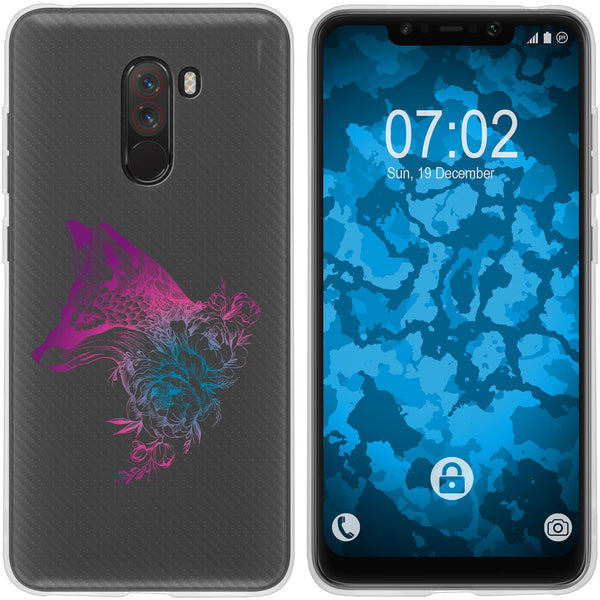 Pocophone F1 Silikon-Hülle Floral Fuchs M1-6 Case