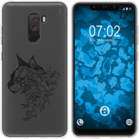 Pocophone F1 Silikon-Hülle Floral Katze M2-1 Case